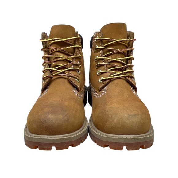 Timberland Premium Youth Brown Nubuck Waterproof Wheat 6" Boots Size 1.5M - Picture 2 of 11